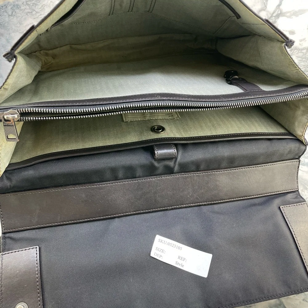 Jack Spade Black and Dark Brown Nylon Messenger Bag